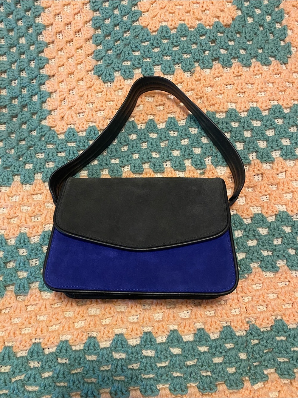 Silence + Noise Black and Blue Soft Shoulder Bag